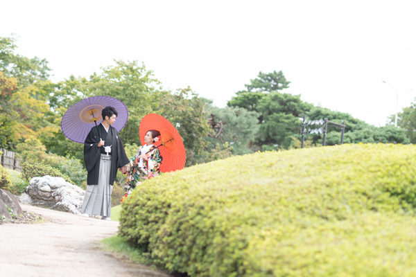 日本庭園での写真撮影